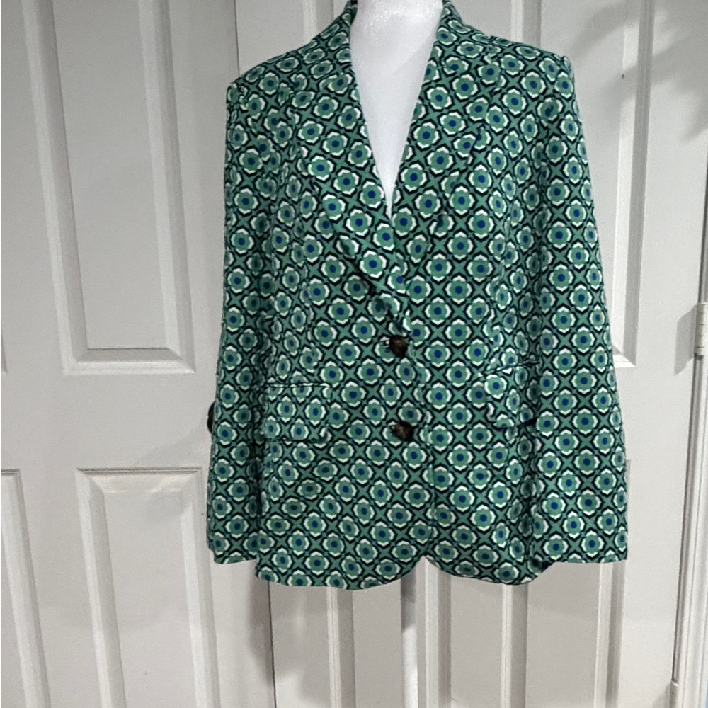 Stylish Green Patterned Women's Jacket